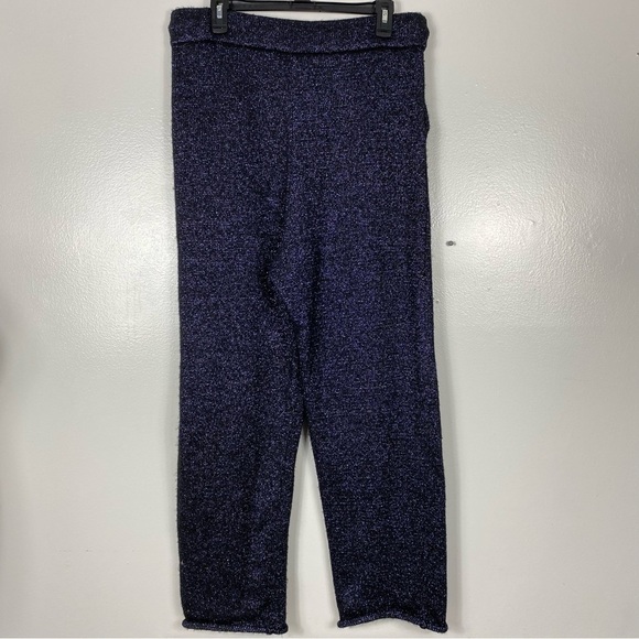 Anthropologie Knit Metallic Sparkle Pant Sz L - Picture 4 of 9